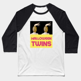 HALLOWEEN TWINS with Witch Hand (2) - Halloween Witches | Witch Mask | Halloween Costume Baseball T-Shirt